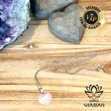 Charger l'image dans la galerie, Quartz Rose Coeur Sur Chaine Collection Les Petits Coeurs Pendentifs Shaman
