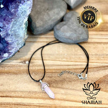 Charger l'image dans la galerie, Quartz Rose Double Pointe Sur Cordelette Pendentifs Shaman