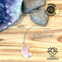 Charger l'image dans la galerie, Quartz Rose En Lune Sur Chaine Pendentifs Shaman