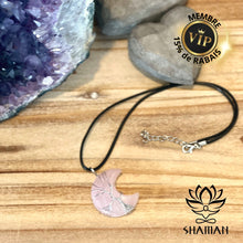 Charger l'image dans la galerie, Quartz Rose En Lune Sur Cordelette Pendentifs Shaman