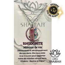 Charger l'image dans la galerie, Rhodonite Double Pointe Sur Chaine Pendentifs Shaman