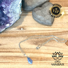Charger l'image dans la galerie, Sodalite En Pointe De Diamant Sur Chaine Pendentifs Shaman