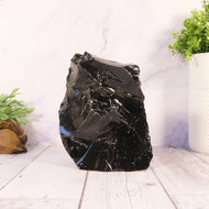 Décorateur en obsidienne noire naturelle
