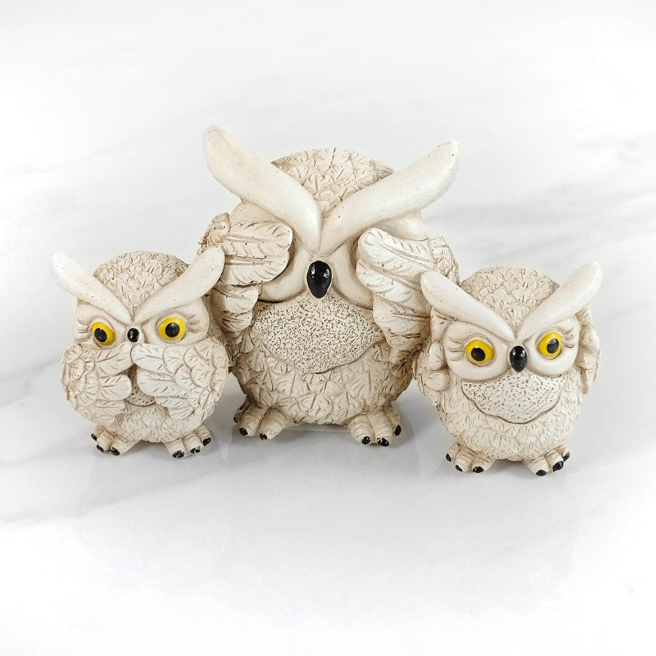 3 CHOUETTES ENTENDE/PARLE/VOIE 5x3x3