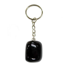 Charger l&#39;image dans la galerie, PORTE-CLÉS PIERRE ROULÉE : OBSIDIENNE NOIRE

