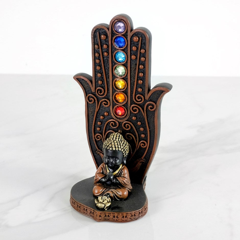 PORTE-ENCENS MAIN CHAKRA ET BOUDDHA 3