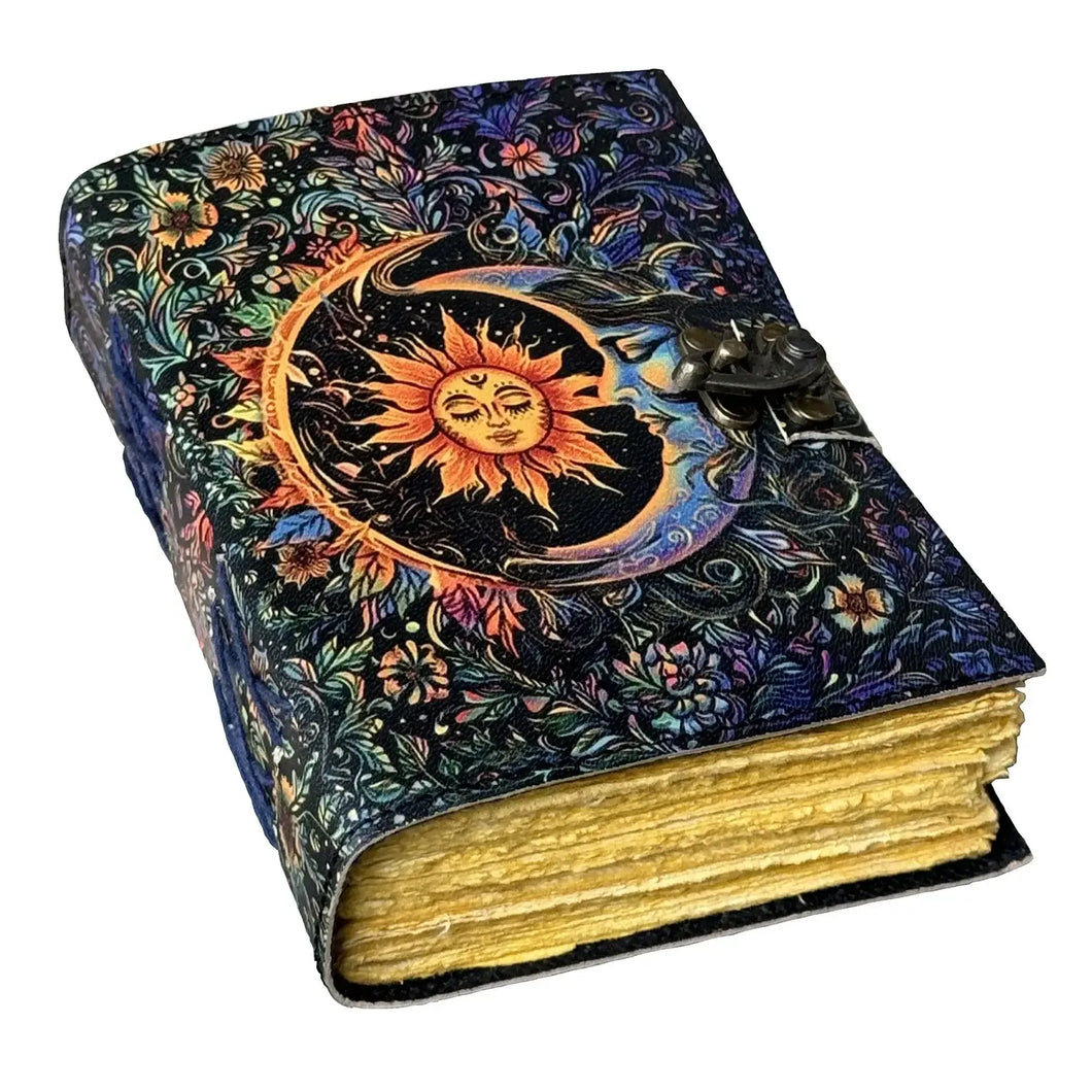 Soleil Lune Carnet en cuir