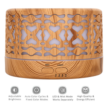 Charger l&#39;image dans la galerie, Diffuseur domestique 5 en 1 à ultrasons Designer 700 ml, Coeur : Bois clair
