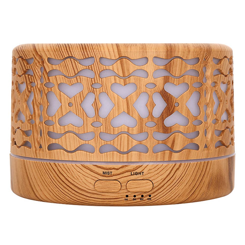 Diffuseur domestique 5 en 1 à ultrasons Designer 700 ml, Coeur : Bois clair