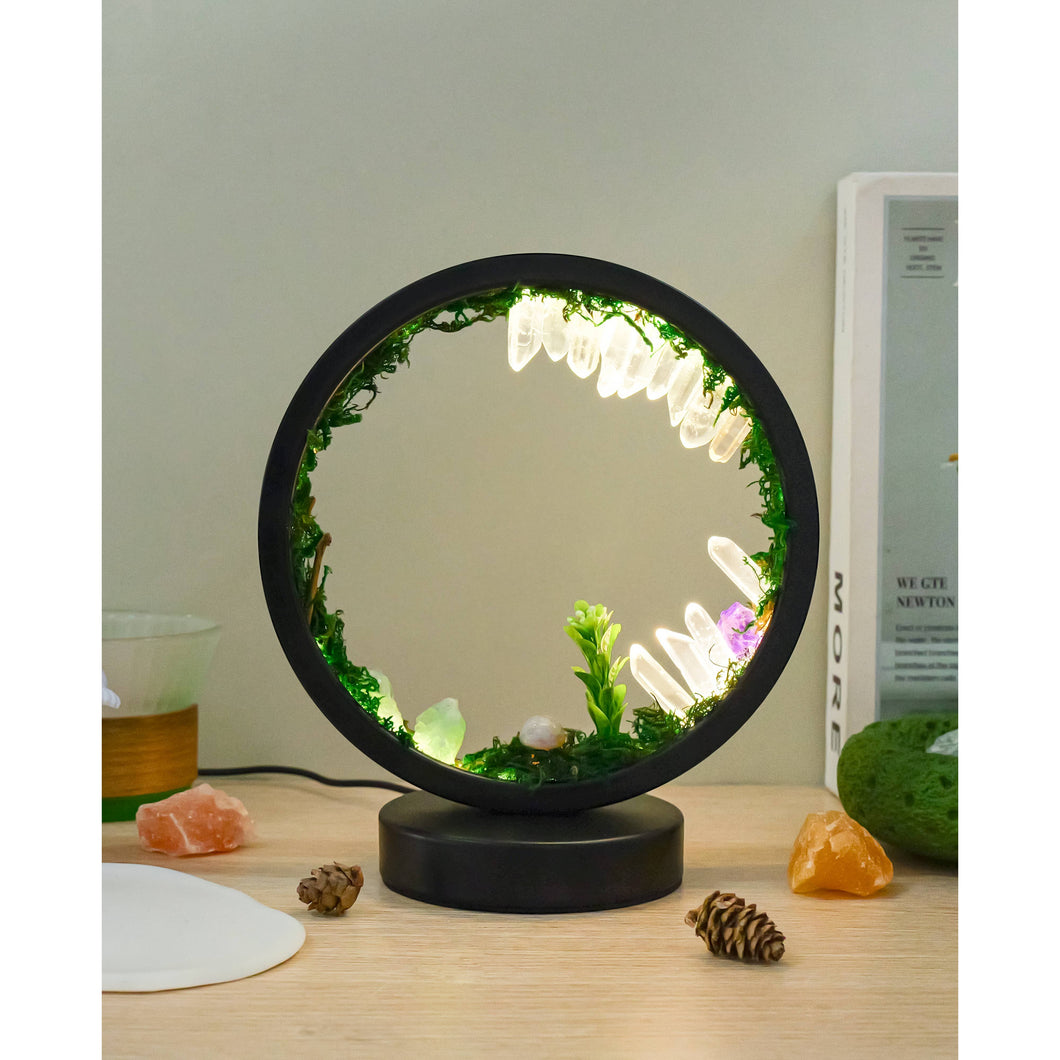 Lampe en cristal de quartz – Style Forêt (ronde)