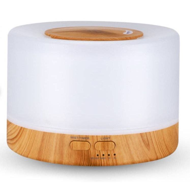 Diffuseur domestique à ultrasons 700 ml bois naturel et blanc