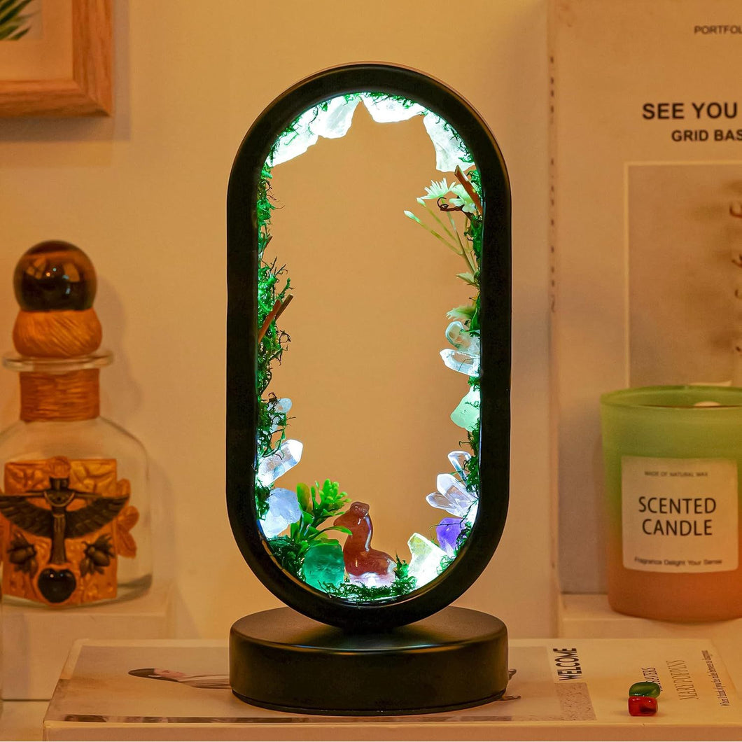 Lampe en cristal de quartz – Style Forêt (ovale)