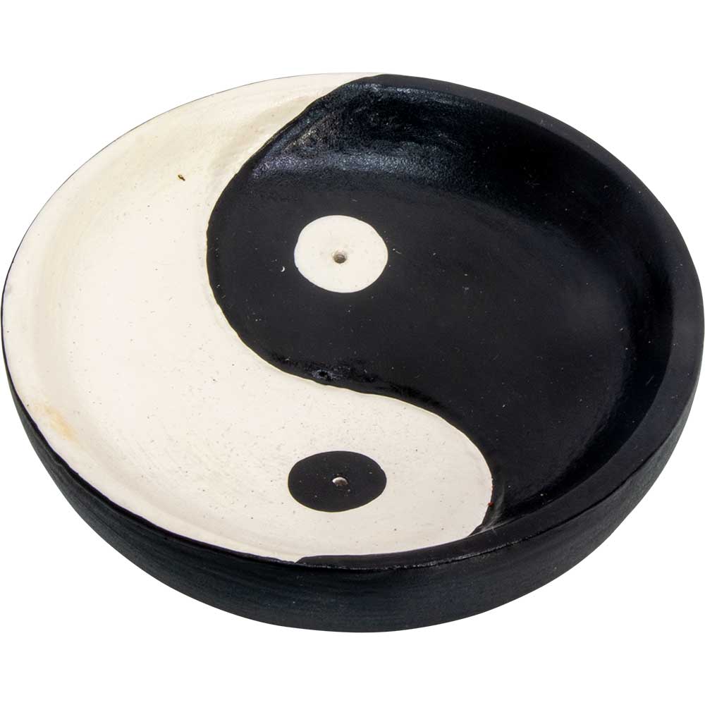 BRÛLE ENCENS YIN YANG ROND EN BOIS