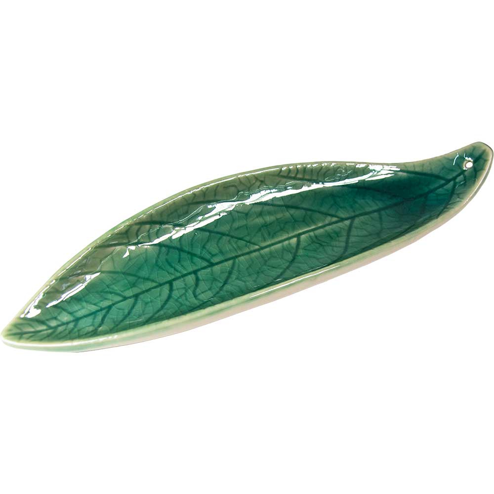 BRULE ENCENS CERAMIQUE-FEUILLE 8.25″L