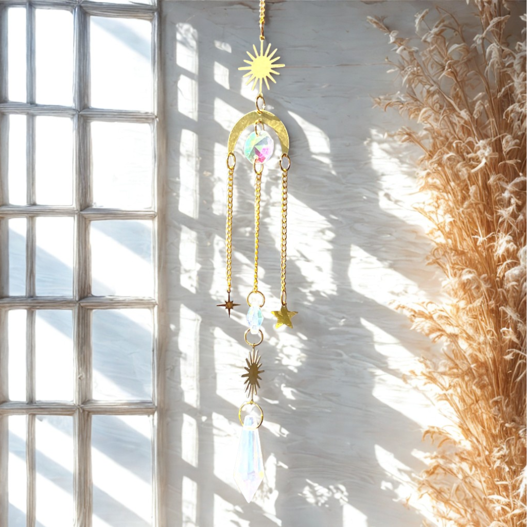 Lune, 2 soleils et petite étoile   (Capteur Solaire)