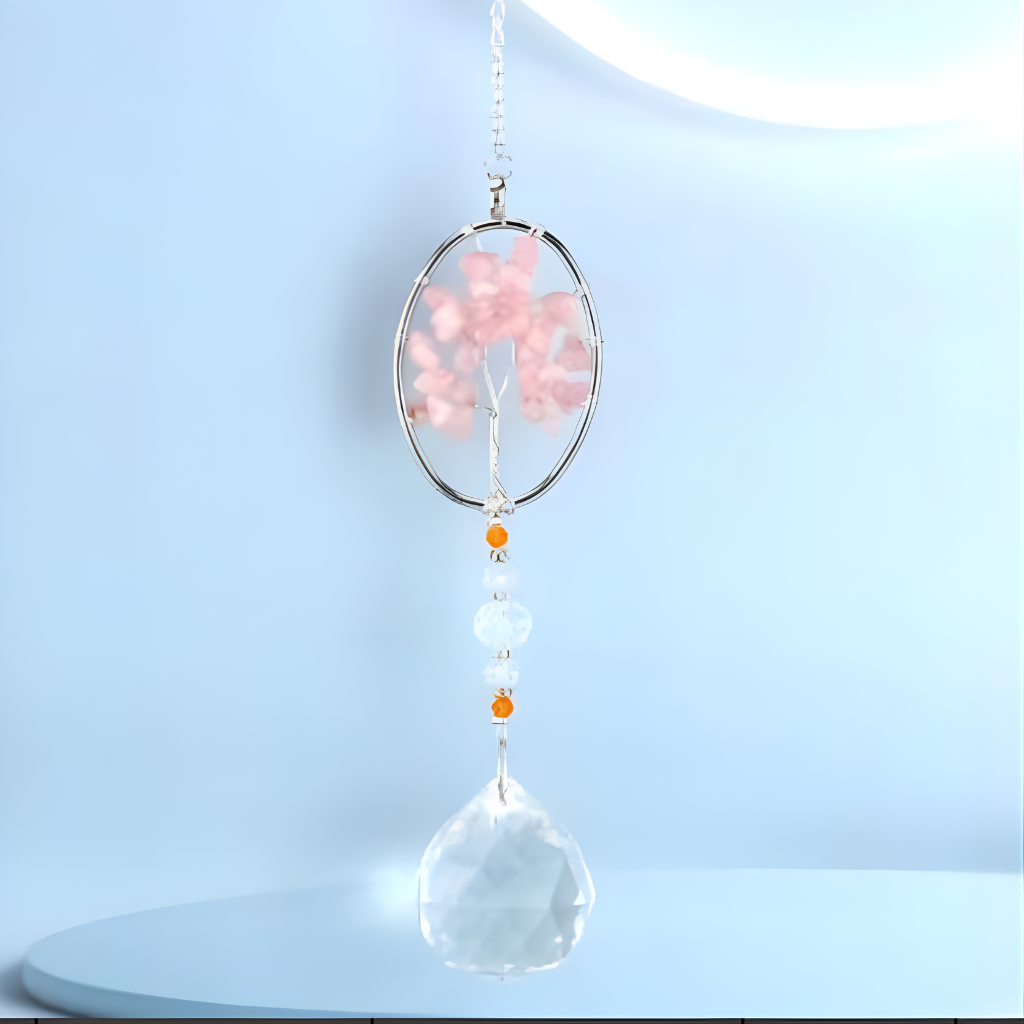 Arbre de Vie et Quartz Rose (Capteur Solaire)