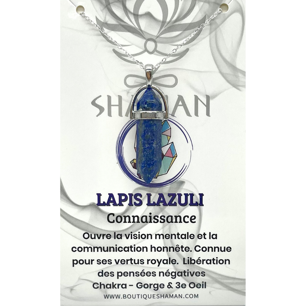 Lapis Lazuli Double Pointe sur Chaine