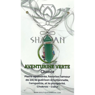 Aventurine Verte Double Pointe sur Chaine