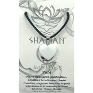 Jade Blanc Coeur sur Cordelette