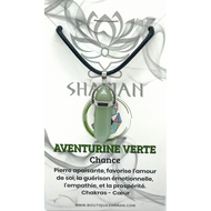 Aventurine Verte Double Pointe sur Cordelette
