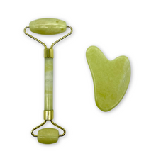 Charger l&#39;image dans la galerie, Le Rouleau &amp; Gua Sha en Jade Jaune
