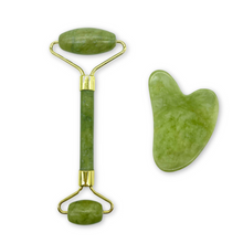 Charger l&#39;image dans la galerie, Le Rouleau &amp; Gua Sha en Jade Olive
