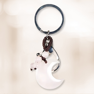 PORTE-CLÉS LUNE: QUARTZ ROSE