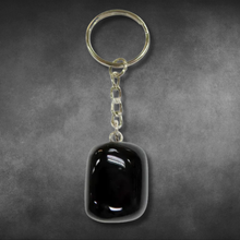 Charger l&#39;image dans la galerie, PORTE-CLÉS PIERRE ROULÉE : OBSIDIENNE NOIRE

