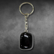 PORTE-CLÉS PIERRE ROULÉE : OBSIDIENNE NOIRE