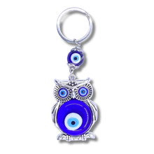 Charger l&#39;image dans la galerie, PORTE-CLÉS CHAÎNE - HIBOU VEILLEUR ET  MAUVAIS ŒIL
