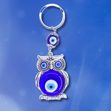 Charger l&#39;image dans la galerie, PORTE-CLÉS CHAÎNE - HIBOU VEILLEUR ET  MAUVAIS ŒIL
