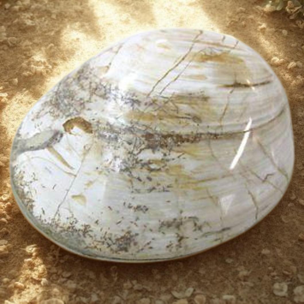 Palourde préhistorique fossilisée