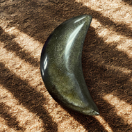 LUNE EN OBSIDIENNE À ÉCLAT DORÉ