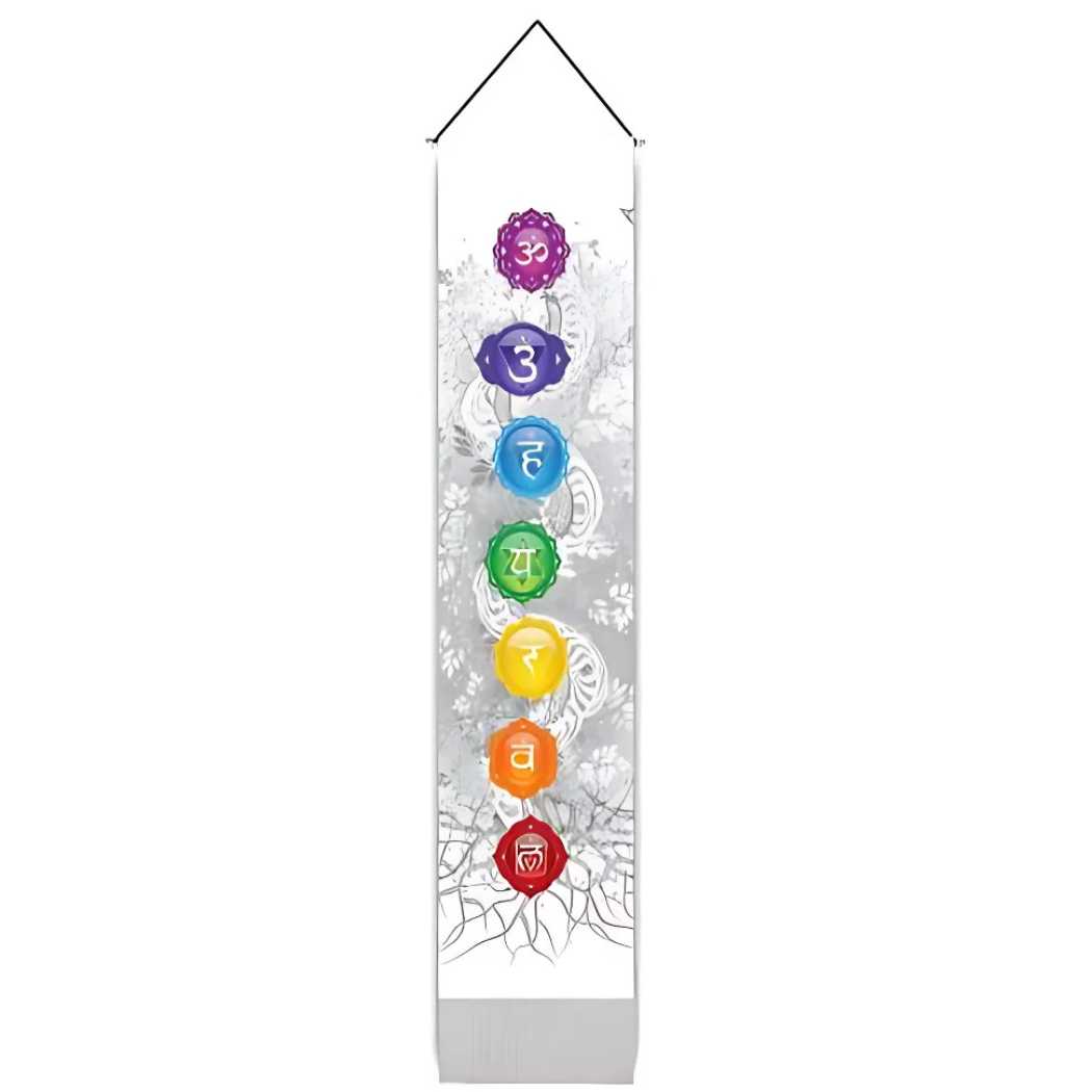 Bannière  Chakras Blanche avec Motif