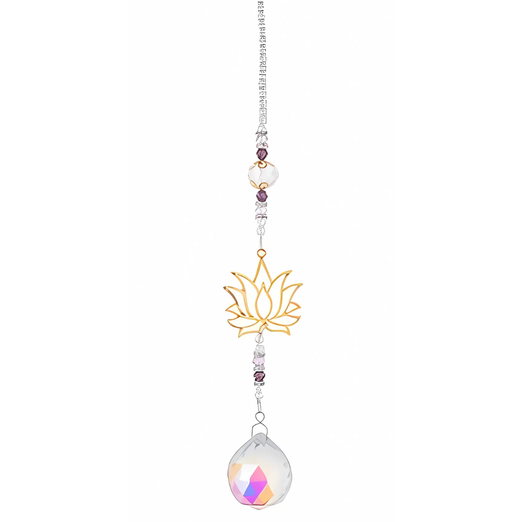 Capteur de Solaire avec Fleur de Lotus (mauve)