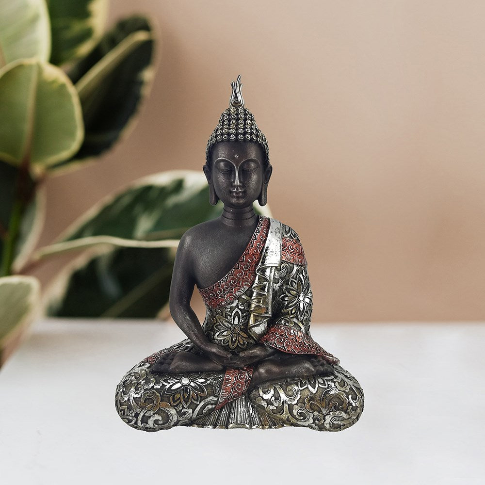 Bouddha méditant en argent