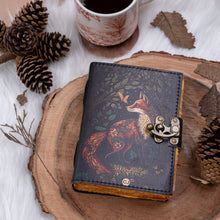 Charger l&#39;image dans la galerie, Carnet de Voyage en Cuir Vintage avec Pages Imprimées Renard
