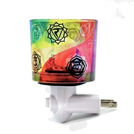 VEILLEUSE EN VERRE AVEC LES CHAKRAS