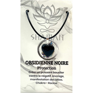 Obsidienne Noir Coeur sur Cordelette