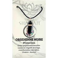Obsidienne Noire  Double Pointe sur Cordelette (2)