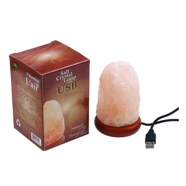 Petite Lampe de sel de l'Himalaya naturelle avec USB