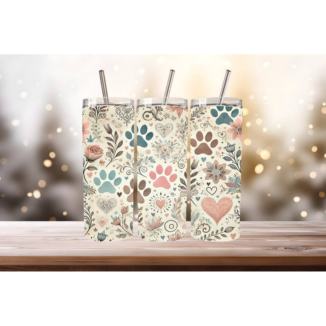 Gobelet Empreinte de Patte, 20 oz. Acier Inoxydable