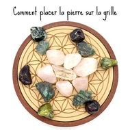 Grille de Cristal sur plaque de Bois, Amour