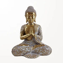Charger l&#39;image dans la galerie, Statue de Bouddha en prière dorée  8&quot;x5&quot;x10&quot;
