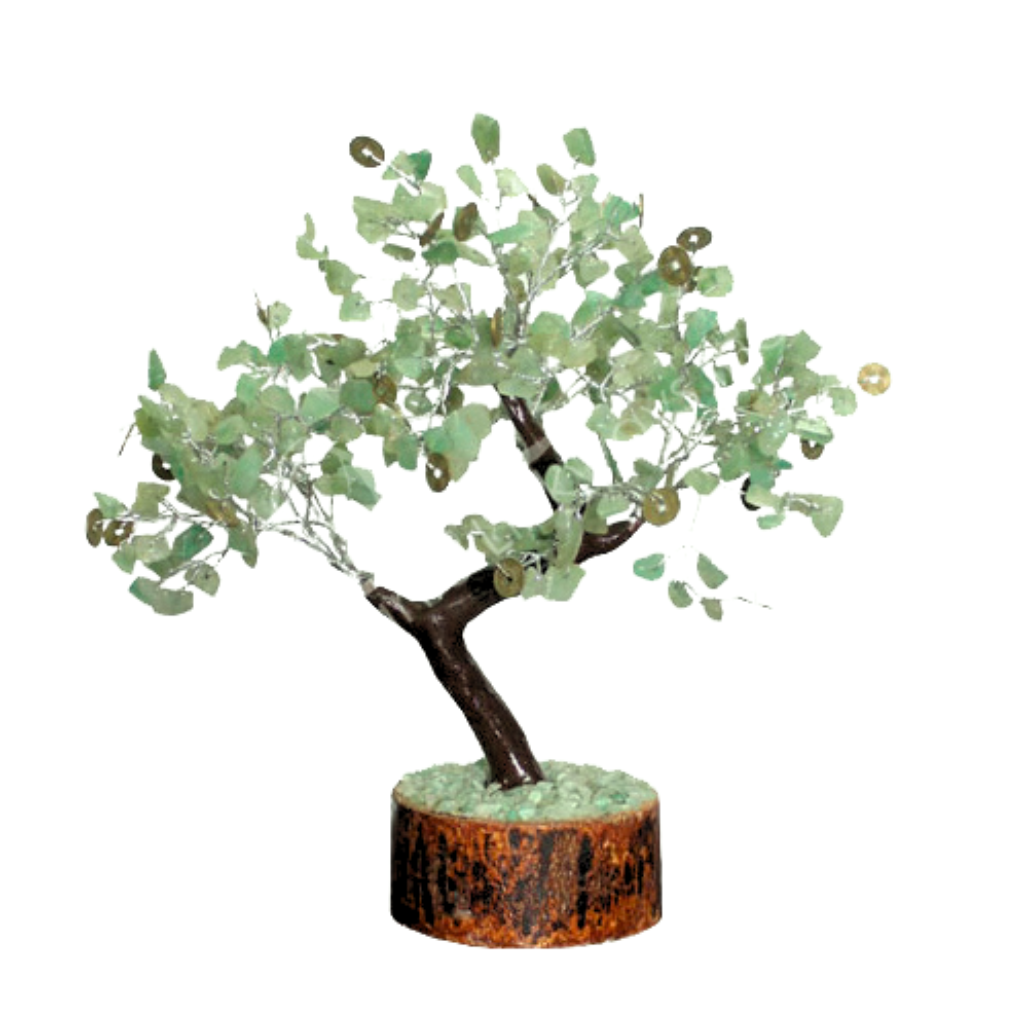 Arbre de Aventurine Verte 300 Pierres AVEC PIÈCE CHINOIS
