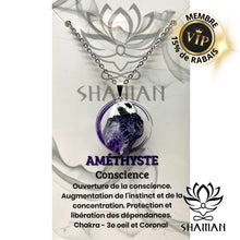 Charger l&#39;image dans la galerie, Améthyste Brute Sur Chaine Pendentifs Shaman
