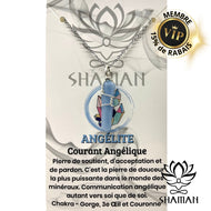 Angélite Double Pointe Sur Chaine Pendentifs Shaman