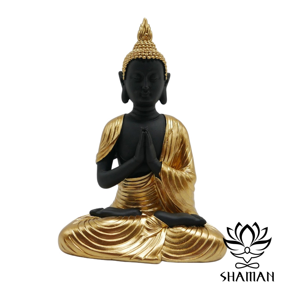 Bouddha En Robe Or Priant 4X3X7 Moine