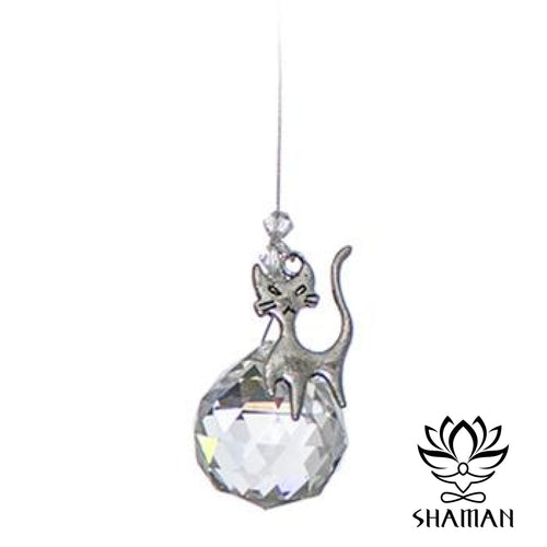 Boule De Cristal Avec Chat C370 Capteur Soleil