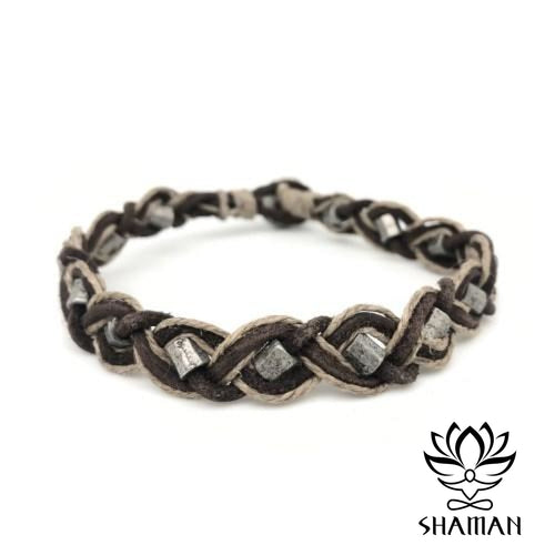 Bracelet Homme Perles Aadi Tressées En Cuir Et Jute Bracelet